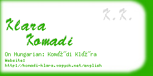 klara komadi business card